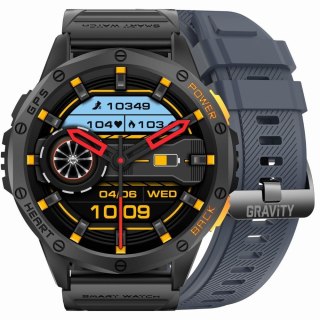 Gravity Smartwatch Męski GRAVITY GPS GT24-1 Czarny Pasek Silikonowy + Granatowy Pasek Silikonowy