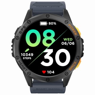 Gravity Smartwatch Męski GRAVITY GPS GT24-1 Czarny Pasek Silikonowy + Granatowy Pasek Silikonowy