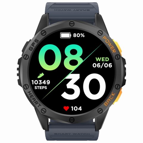 Gravity Smartwatch Męski GRAVITY GPS GT24-1 Czarny Pasek Silikonowy + Granatowy Pasek Silikonowy