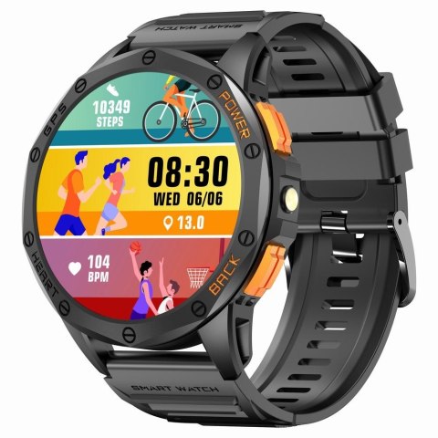 Gravity Smartwatch Męski GRAVITY GPS GT24-1 Czarny Pasek Silikonowy + Granatowy Pasek Silikonowy