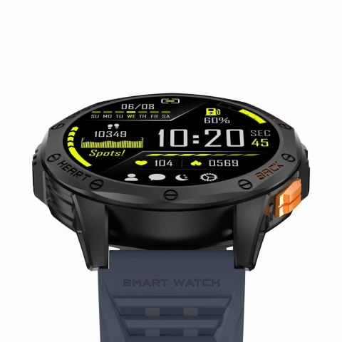 Gravity Smartwatch Męski GRAVITY GPS GT24-1 Czarny Pasek Silikonowy + Granatowy Pasek Silikonowy