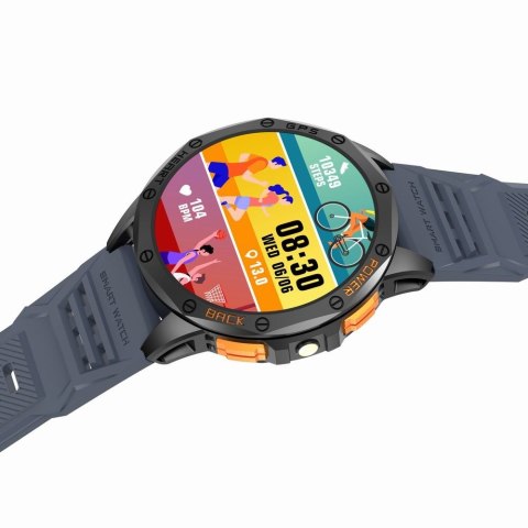 Gravity Smartwatch Męski GRAVITY GPS GT24-1 Czarny Pasek Silikonowy + Granatowy Pasek Silikonowy