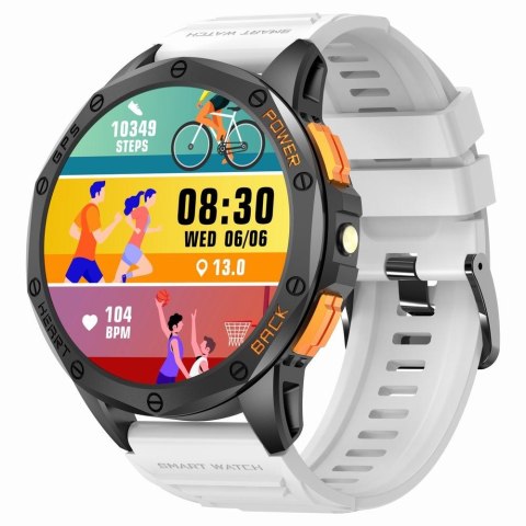 Gravity Smartwatch Męski GRAVITY GPS GT24-2 Czarny Pasek Silikonowy + Biały Pasek Silikonowy
