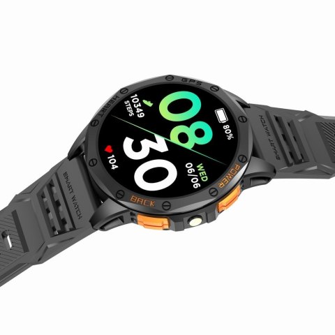 Gravity Smartwatch Męski GRAVITY GPS GT24-2 Czarny Pasek Silikonowy + Biały Pasek Silikonowy