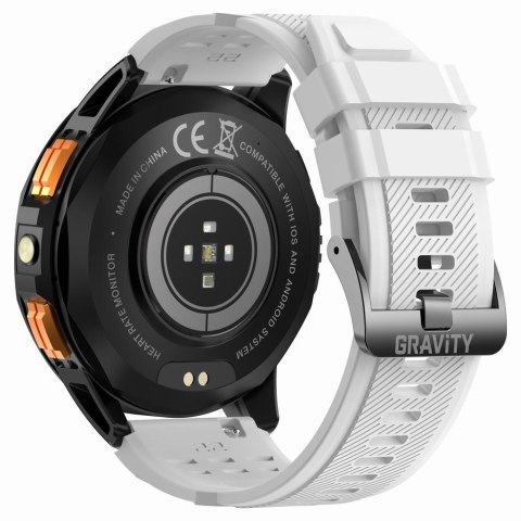 Gravity Smartwatch Męski GRAVITY GPS GT24-2 Czarny Pasek Silikonowy + Biały Pasek Silikonowy