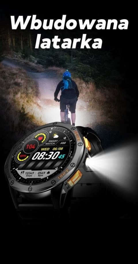 Gravity Smartwatch Męski GRAVITY GPS GT24-2 Czarny Pasek Silikonowy + Biały Pasek Silikonowy