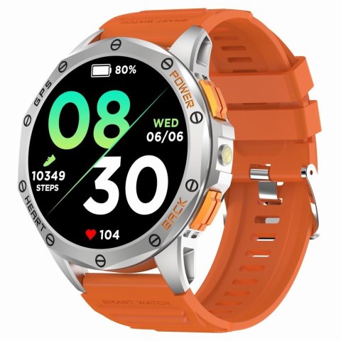 Gravity Smartwatch Męski GRAVITY GPS GT24-4 Czarny Pasek Silikonowy + Pomarańczowy Pasek Silikonowy