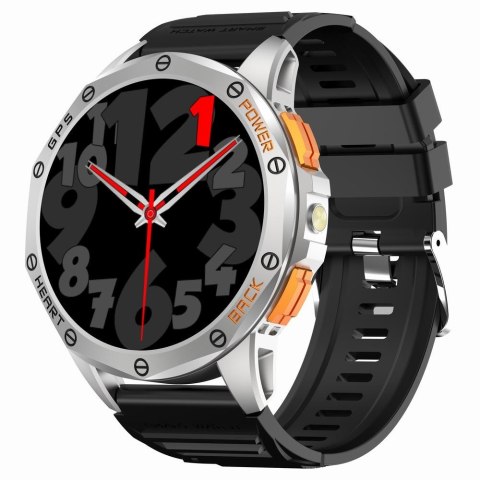 Gravity Smartwatch Męski GRAVITY GPS GT24-4 Czarny Pasek Silikonowy + Pomarańczowy Pasek Silikonowy