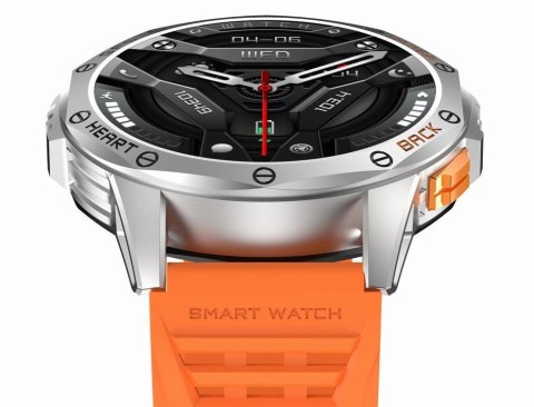Gravity Smartwatch Męski GRAVITY GPS GT24-4 Czarny Pasek Silikonowy + Pomarańczowy Pasek Silikonowy
