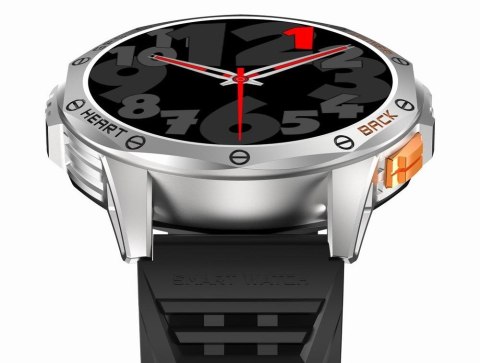 Gravity Smartwatch Męski GRAVITY GPS GT24-4 Czarny Pasek Silikonowy + Pomarańczowy Pasek Silikonowy