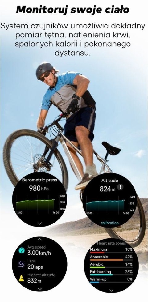 Gravity Smartwatch Męski GRAVITY GPS GT24-4 Czarny Pasek Silikonowy + Pomarańczowy Pasek Silikonowy