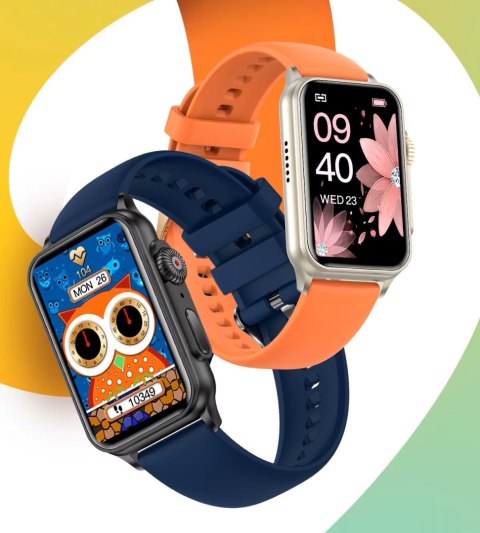 RUBICON Smartwatch Damski RUBICON RNCF06 Tytan/Orange SMARUB221