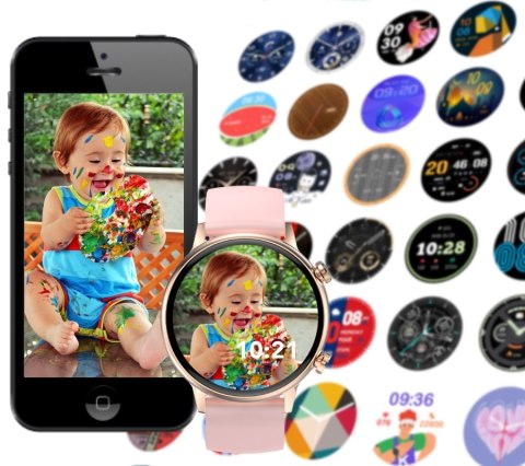 RUBICON Smartwatch Damski RUBICON RNCF09 Rose Gold/Pink SMARUB234