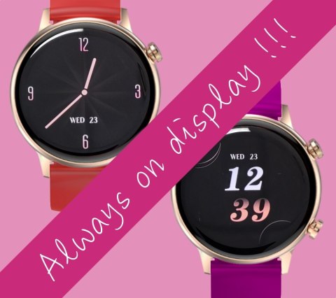 RUBICON Smartwatch Damski RUBICON RNCF09 Rose Gold/Pink SMARUB234