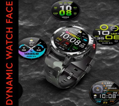 RUBICON Smartwatch Męski RUBICON RNCF08 Black/Moro SMARUB232