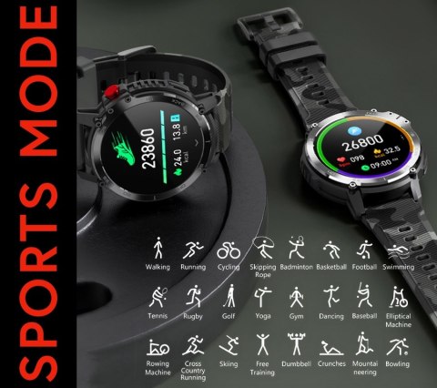 RUBICON Smartwatch Męski RUBICON RNCF08 Black/Moro SMARUB232