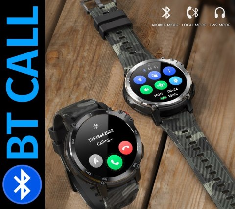 RUBICON Smartwatch Męski RUBICON RNCF08 Black/Moro SMARUB232