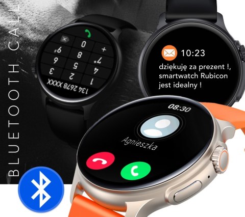 RUBICON Smartwatch Męski RUBICON RNCF12 Tytan/Orange SMARUB245