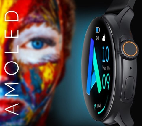 RUBICON Smartwatch Męski RUBICON RNCF12 Tytan/Orange SMARUB245