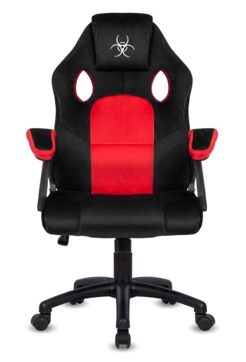 Lugano .Fotel obrotowy do biurka CARRERA M ALCANTARA BLACK + RED