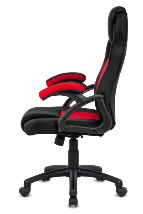 Lugano .Fotel obrotowy do biurka CARRERA M ALCANTARA BLACK + RED