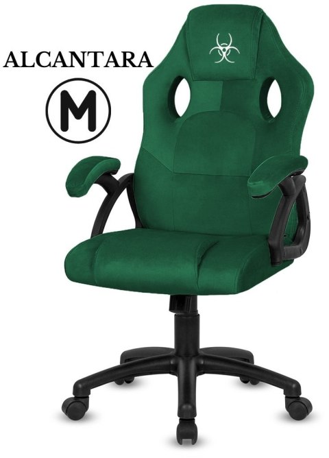 Lugano .Fotel obrotowy do biurka CARRERA M ALCANTARA DARK GREEN