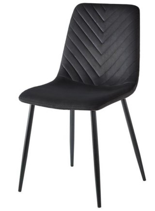 Lugano Krzesło tapicerowane TRIO VELVET BLACK