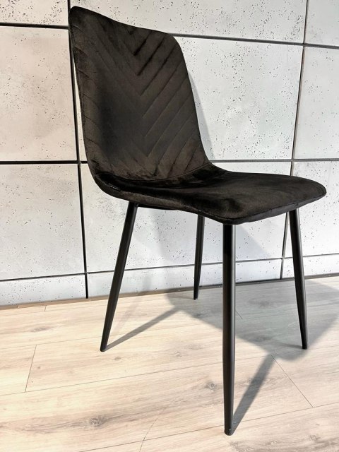 Lugano Krzesło tapicerowane TRIO VELVET BLACK