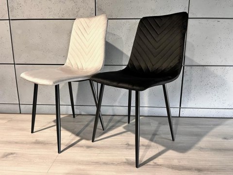 Lugano Krzesło tapicerowane TRIO VELVET BLACK