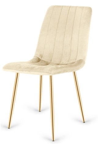 Lugano Krzesło tapicerowane AURORA VELVET BEIGE GOLD