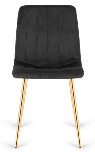 Lugano Krzesło tapicerowane AURORA VELVET BLACK GOLD