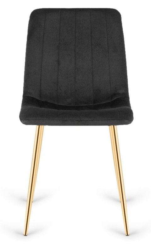 Lugano Krzesło tapicerowane AURORA VELVET BLACK GOLD