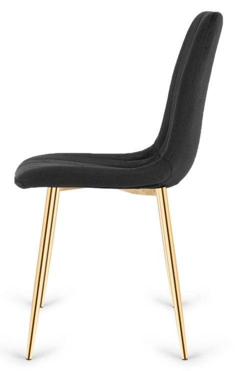 Lugano Krzesło tapicerowane AURORA VELVET BLACK GOLD