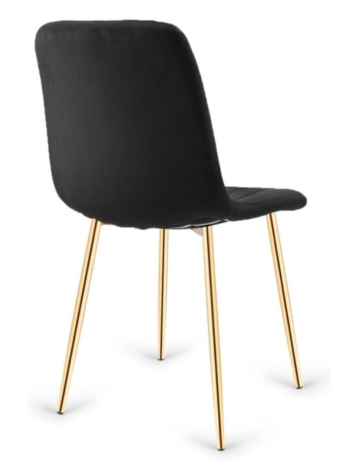 Lugano Krzesło tapicerowane AURORA VELVET BLACK GOLD