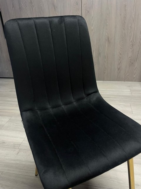 Lugano Krzesło tapicerowane AURORA VELVET BLACK GOLD