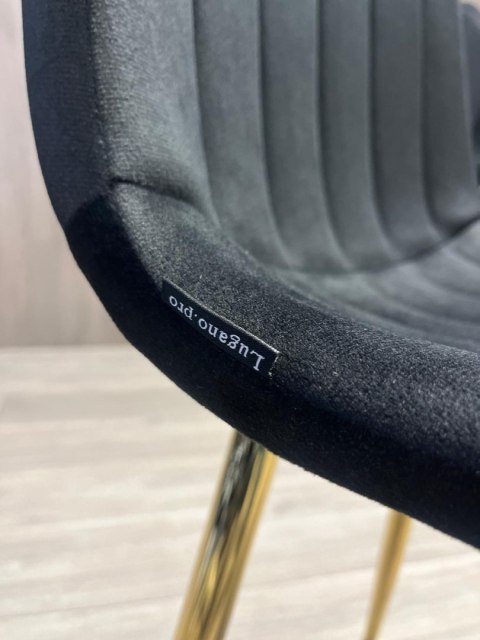 Lugano Krzesło tapicerowane AURORA VELVET BLACK GOLD
