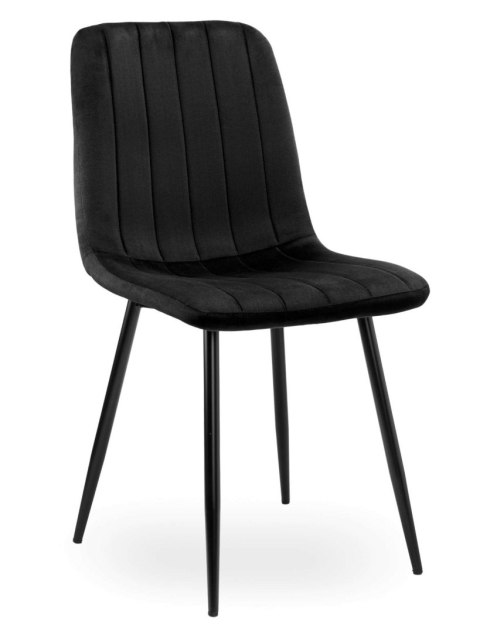 Lugano Krzesło tapicerowane AURORA VELVET BLACK