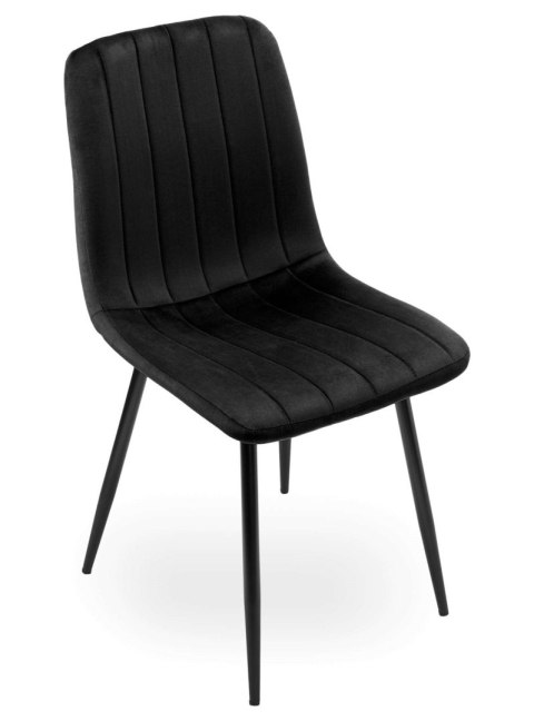 Lugano Krzesło tapicerowane AURORA VELVET BLACK