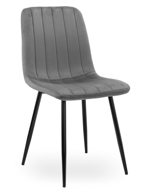 Lugano Krzesło tapicerowane AURORA VELVET DARK GREY
