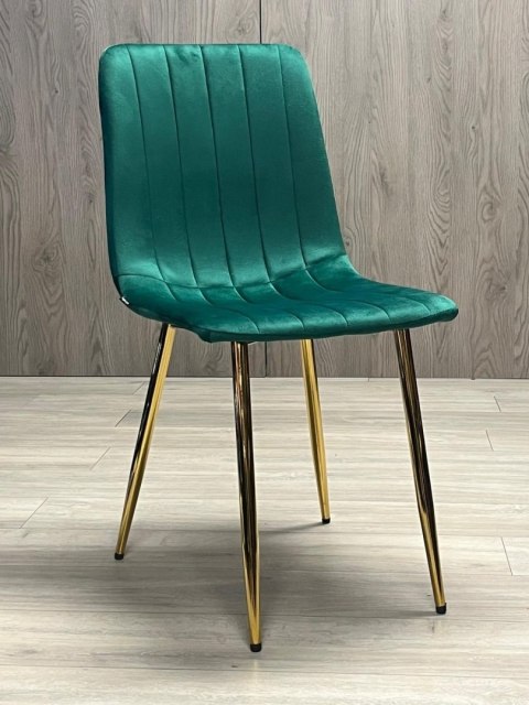 Lugano Krzesło tapicerowane AURORA VELVET GREEN GOLD