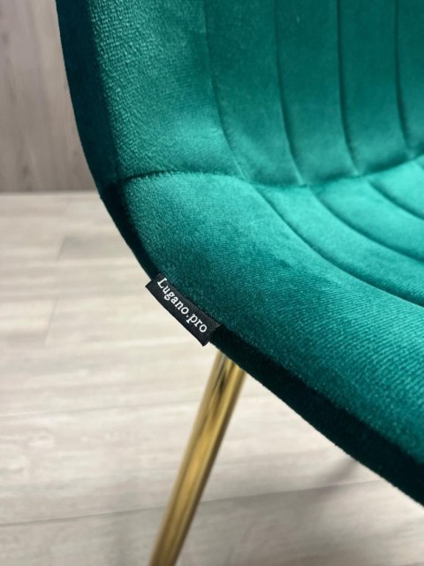 Lugano Krzesło tapicerowane AURORA VELVET GREEN GOLD