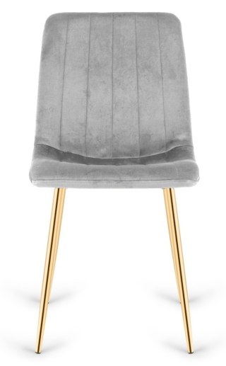Lugano Krzesło tapicerowane AURORA VELVET LIGHT GREY GOLD