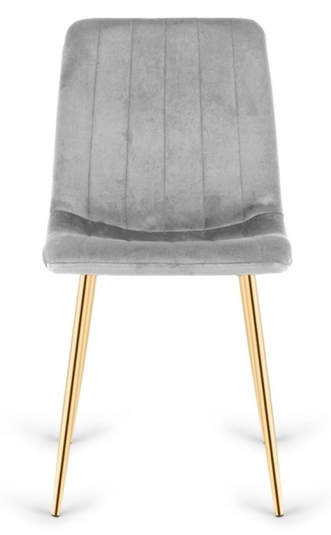 Lugano Krzesło tapicerowane AURORA VELVET LIGHT GREY GOLD