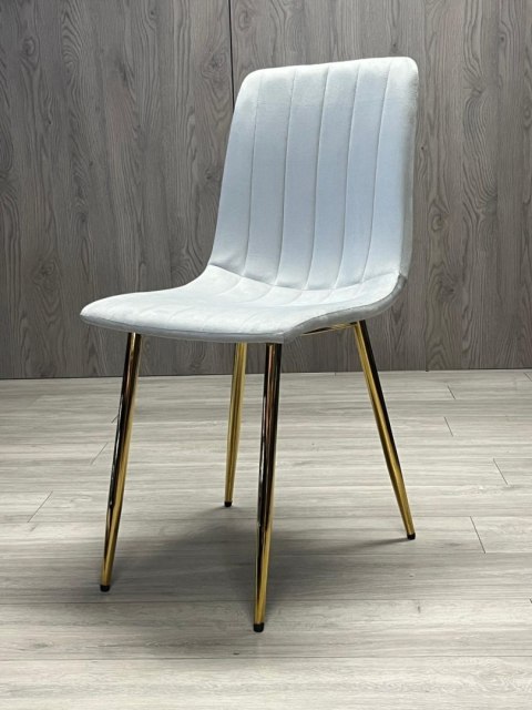 Lugano Krzesło tapicerowane AURORA VELVET LIGHT GREY GOLD