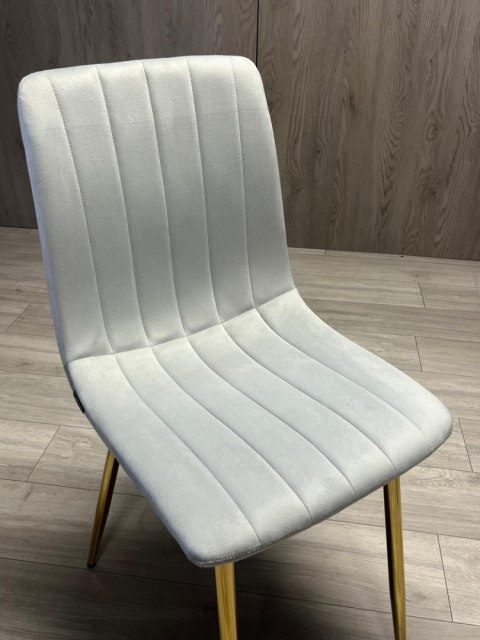 Lugano Krzesło tapicerowane AURORA VELVET LIGHT GREY GOLD
