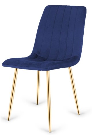 Lugano Krzesło tapicerowane AURORA VELVET NAVY BLUE GOLD