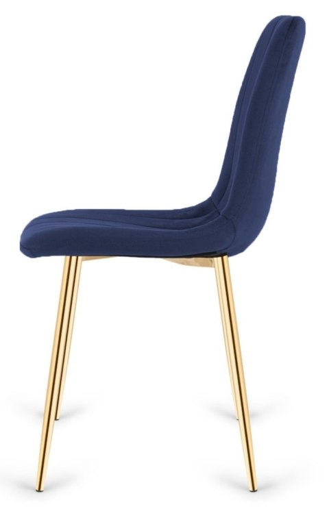 Lugano Krzesło tapicerowane AURORA VELVET NAVY BLUE GOLD