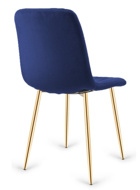 Lugano Krzesło tapicerowane AURORA VELVET NAVY BLUE GOLD