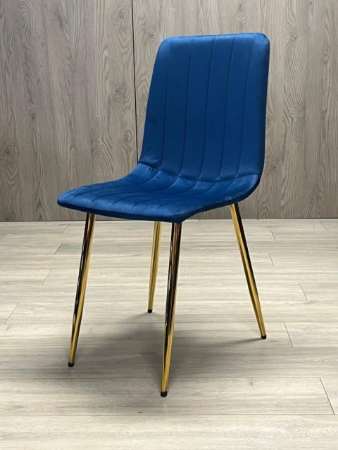 Lugano Krzesło tapicerowane AURORA VELVET NAVY BLUE GOLD