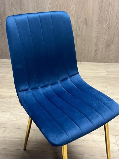 Lugano Krzesło tapicerowane AURORA VELVET NAVY BLUE GOLD